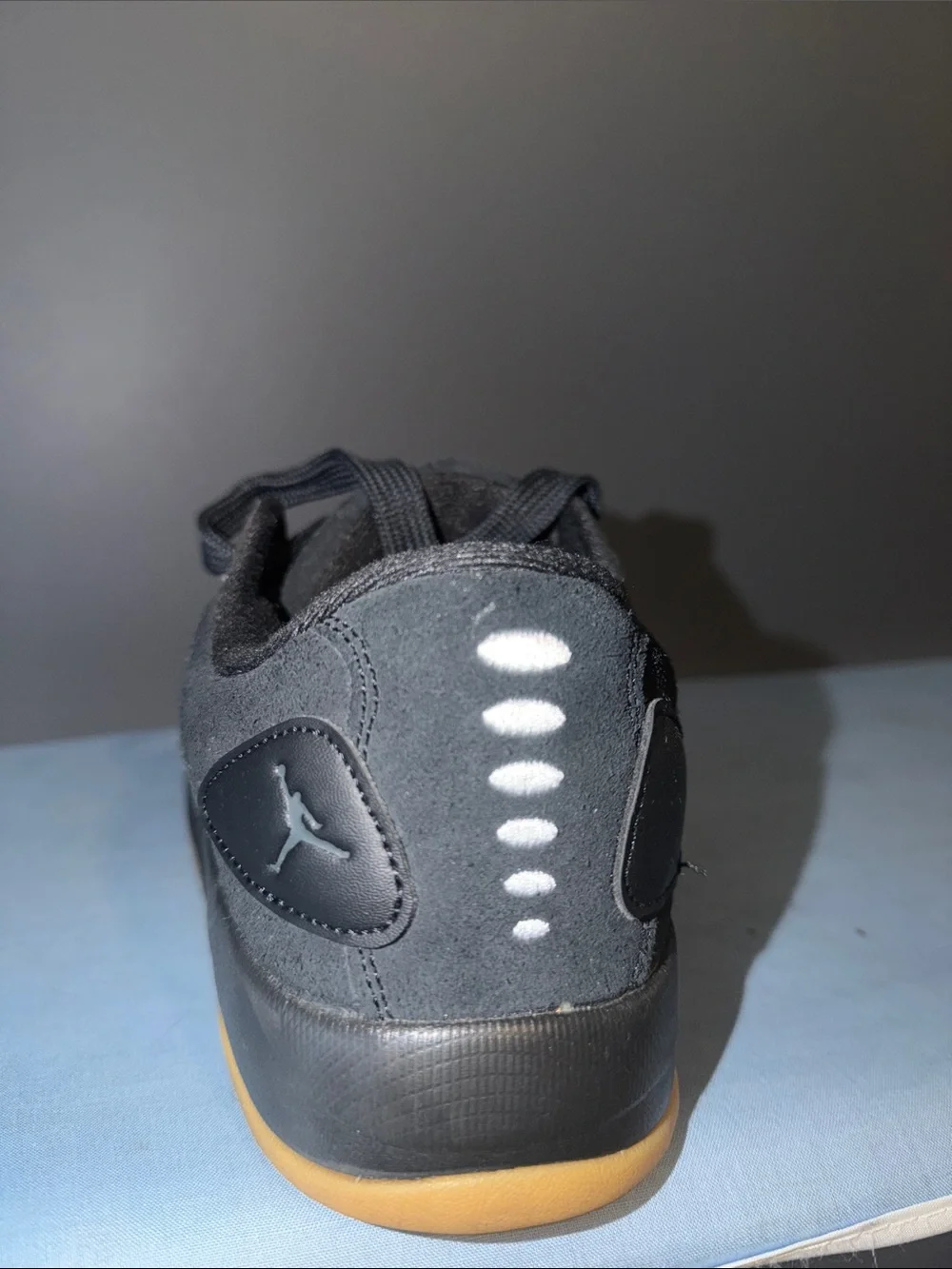 Jordan Sessions Mens Black Suede Sneakers with Gum Sole Mens Size 13
